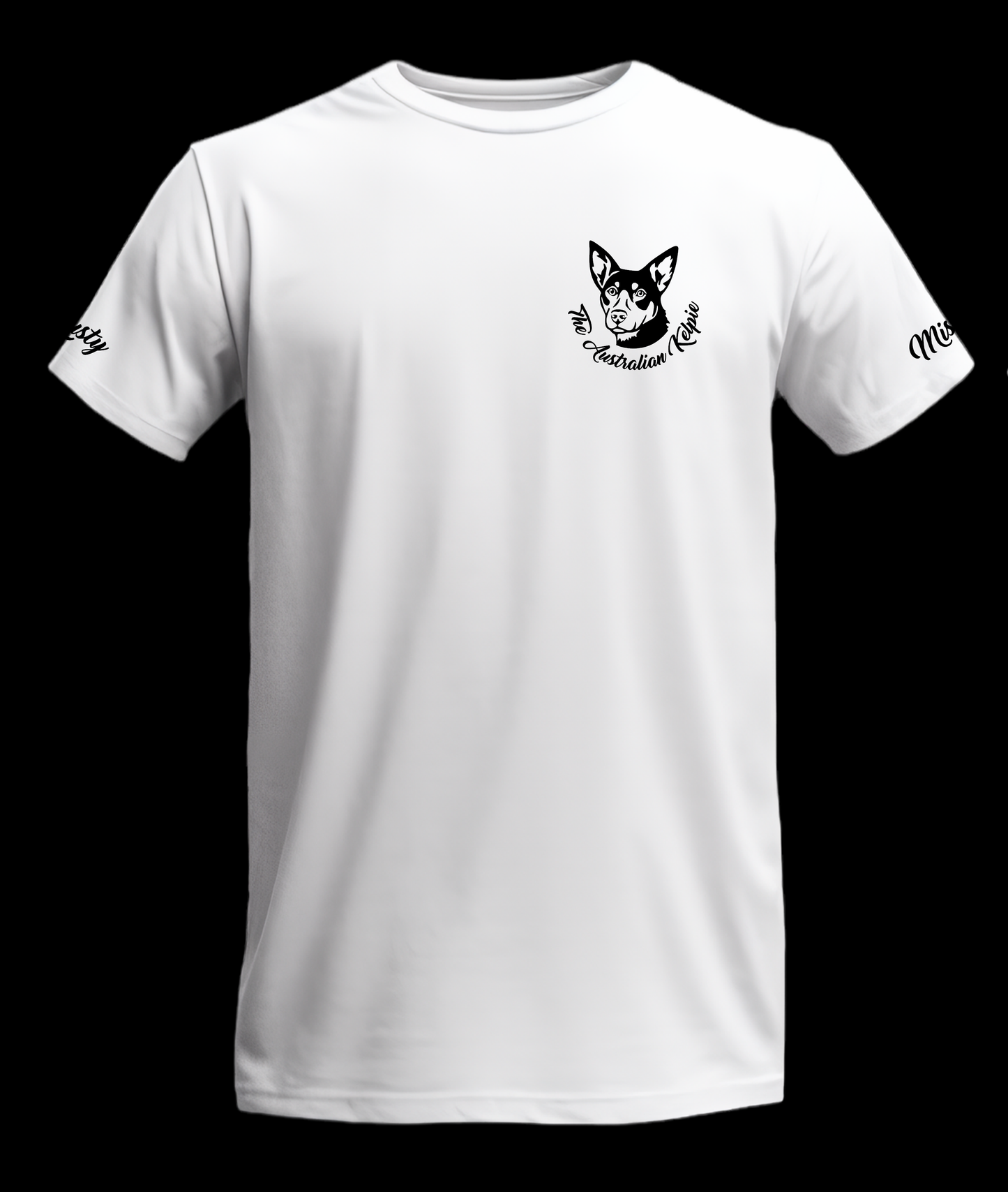 Custom Name Australian Kelpie T-Shirt White