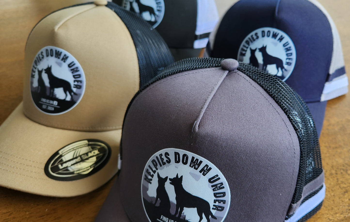Kelpies Down Under (KDU) Striped Trucker Caps