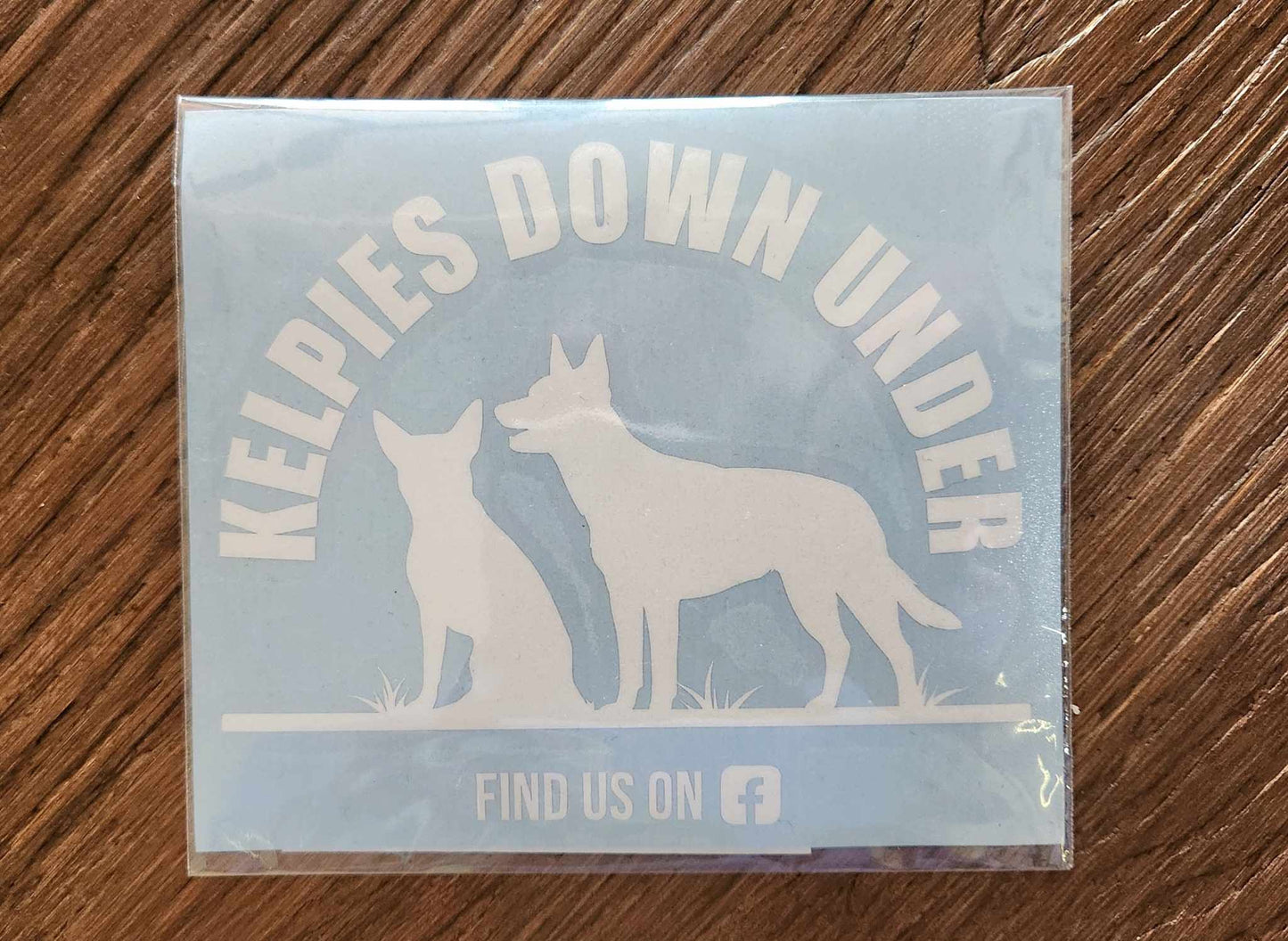 Kelpies Down Under (KDU) White Vinyl Decal