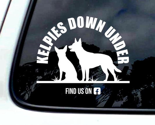 Kelpies Down Under (KDU) White Vinyl Decal