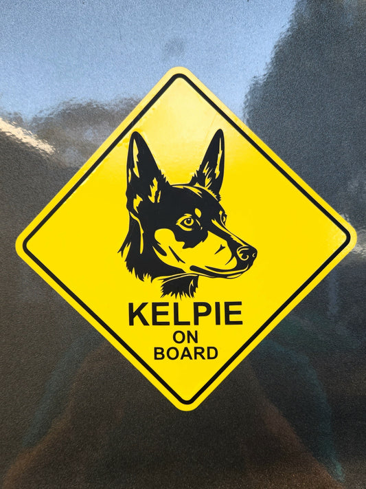 KELPIE ON BOARD Vinyl Sticker/Decal