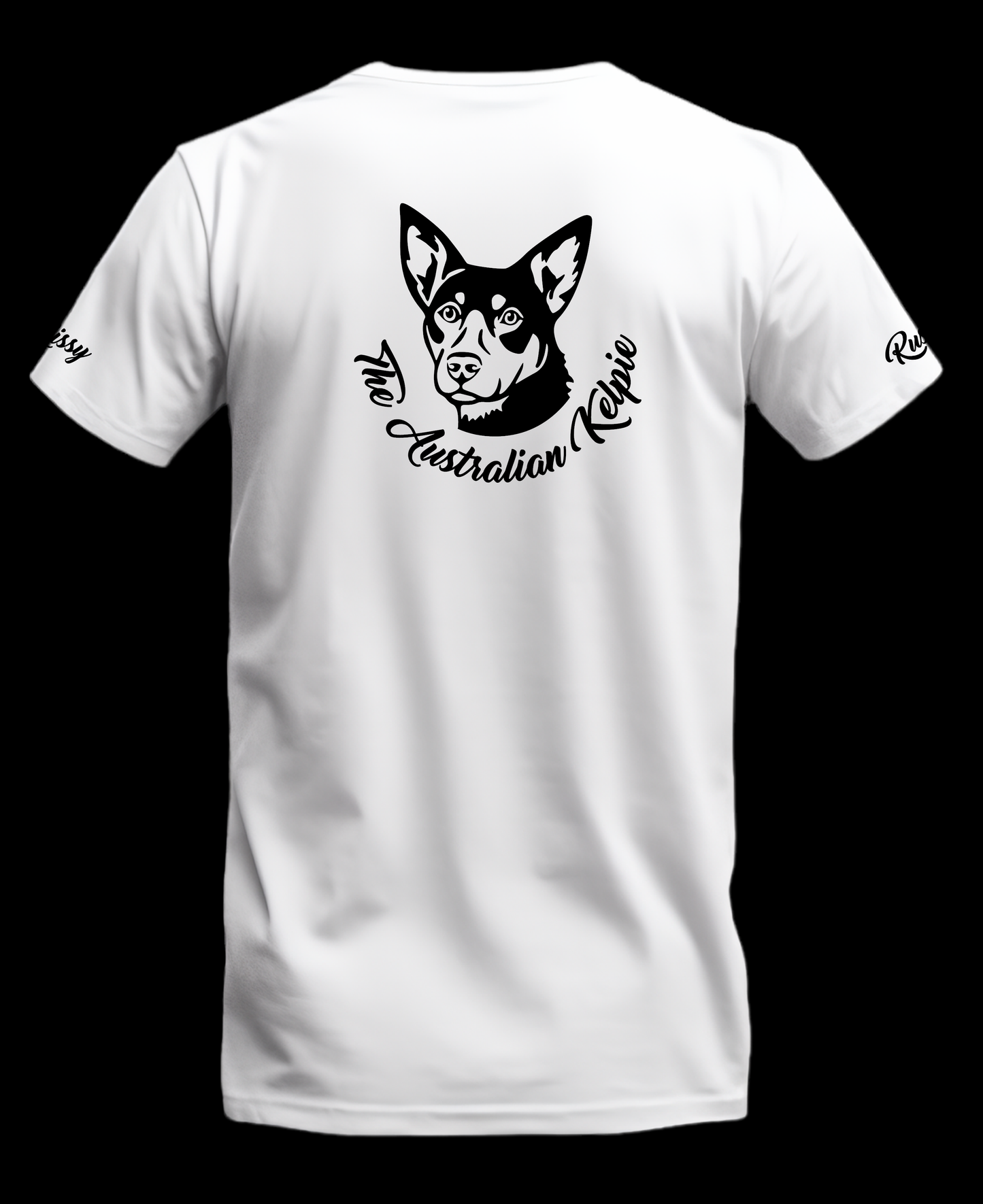 Custom Name Australian Kelpie T-Shirt White